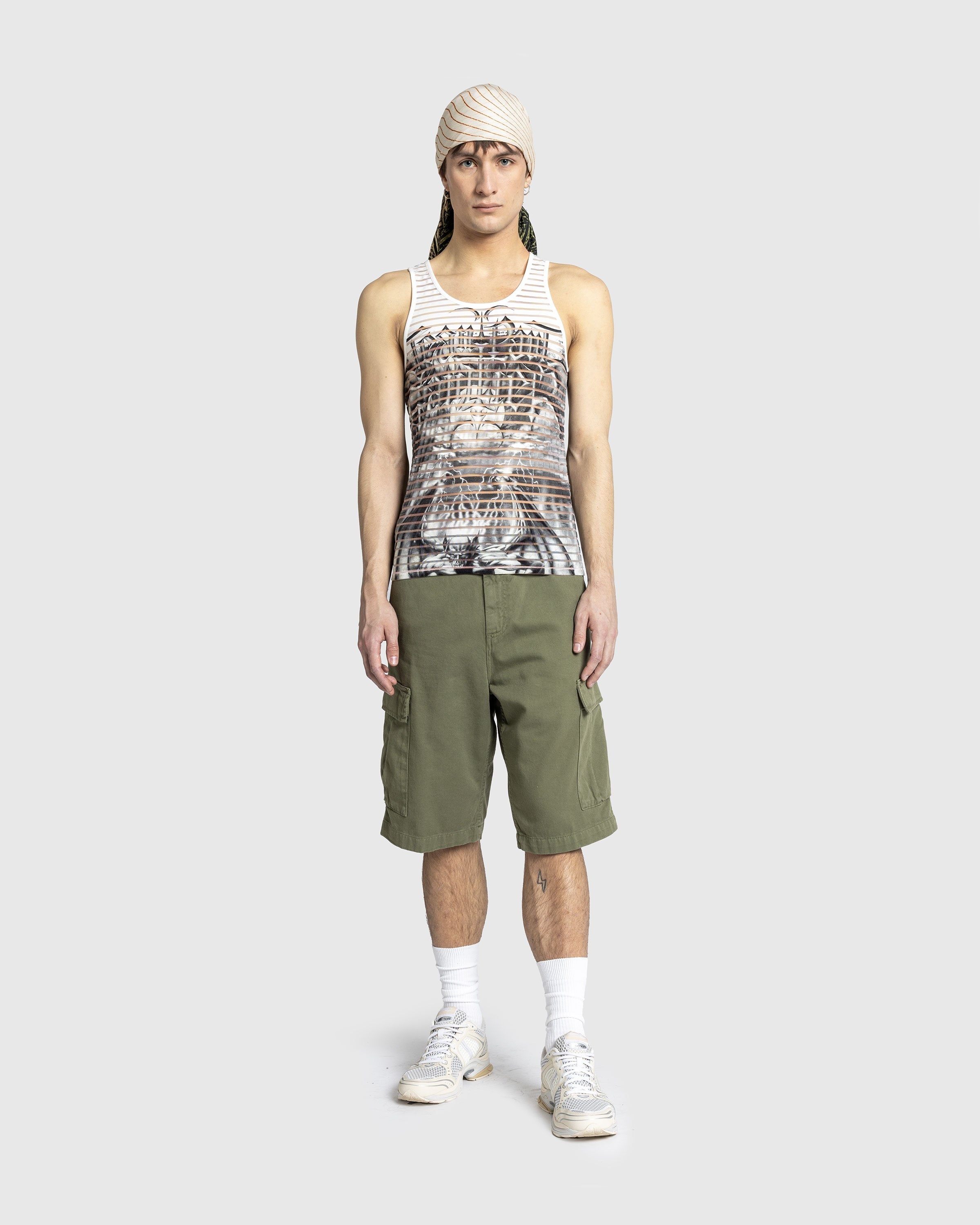 Jean Paul Gaultier – Jersey Tank Top Printed Diablo White/Black - 3