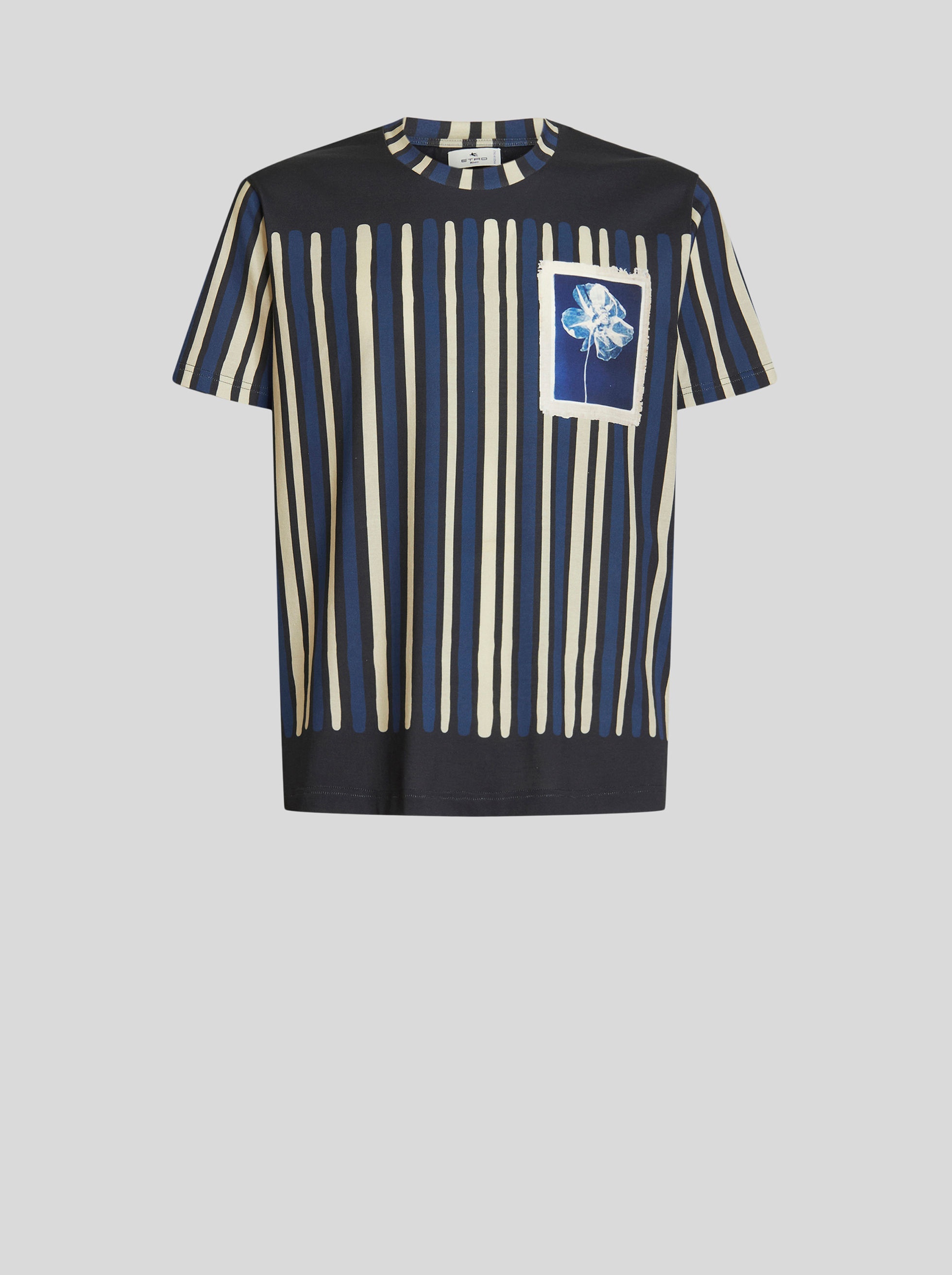 STRIPED T-SHIRT WITH PATCH - 1