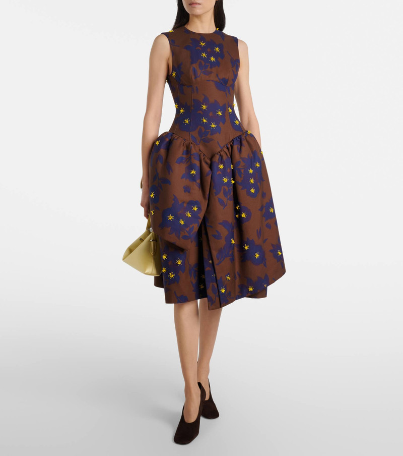 SHUSHU/TONG Floral cotton midi dress outlook