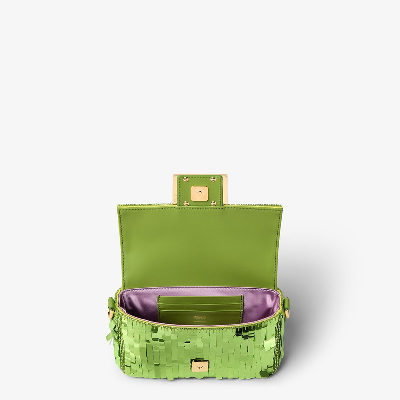 Baguette® Mini Bag embroidered with lime green sequins 4