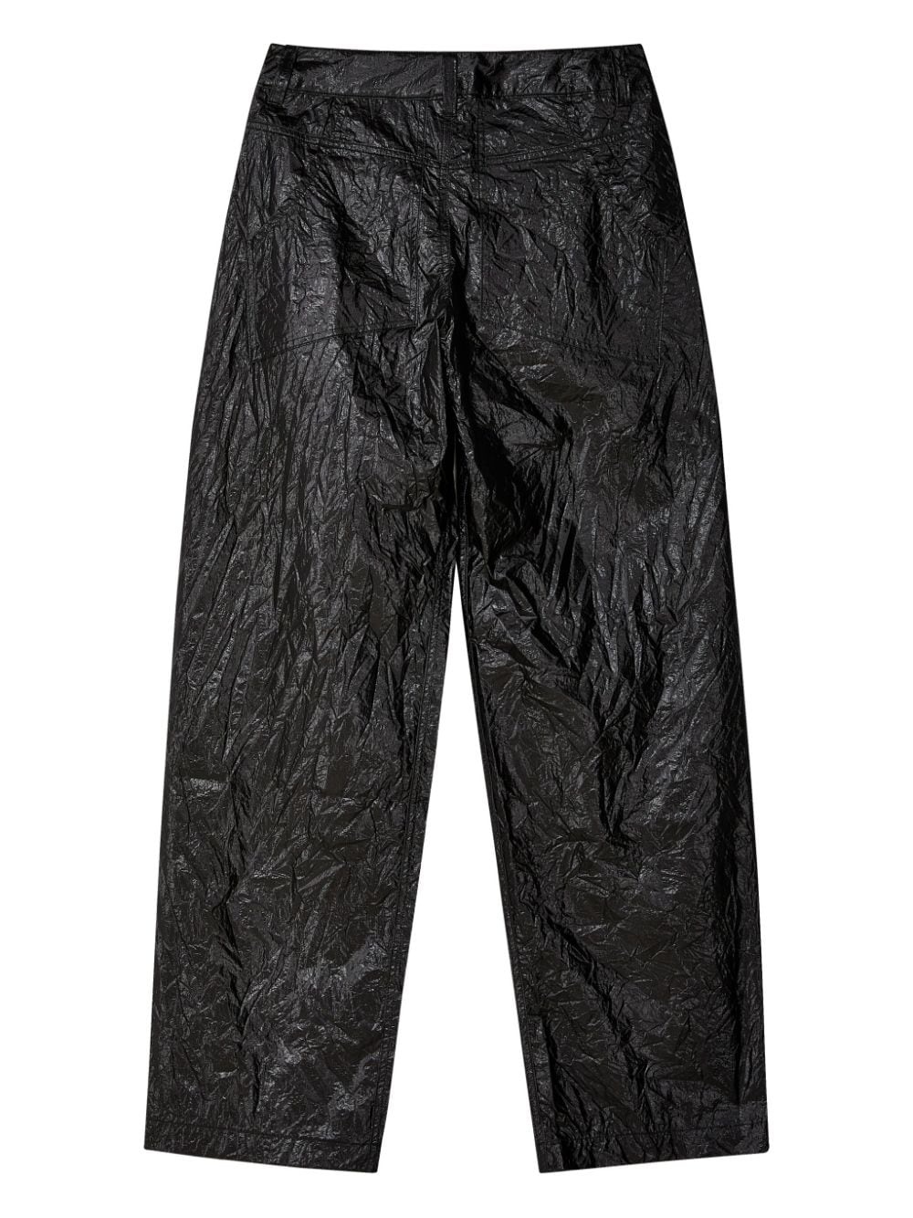 coated-finish straight-leg trousers - 2