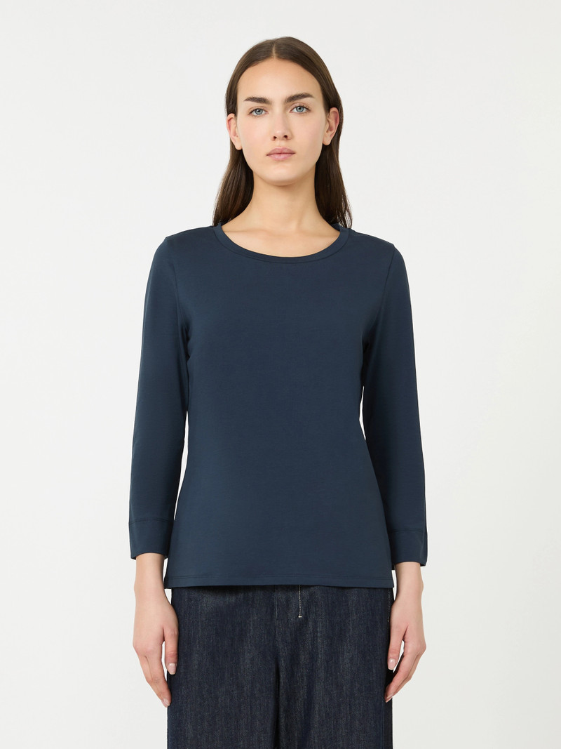 DURATA Cotton knit T-shirt - ULTRAMARINE 3