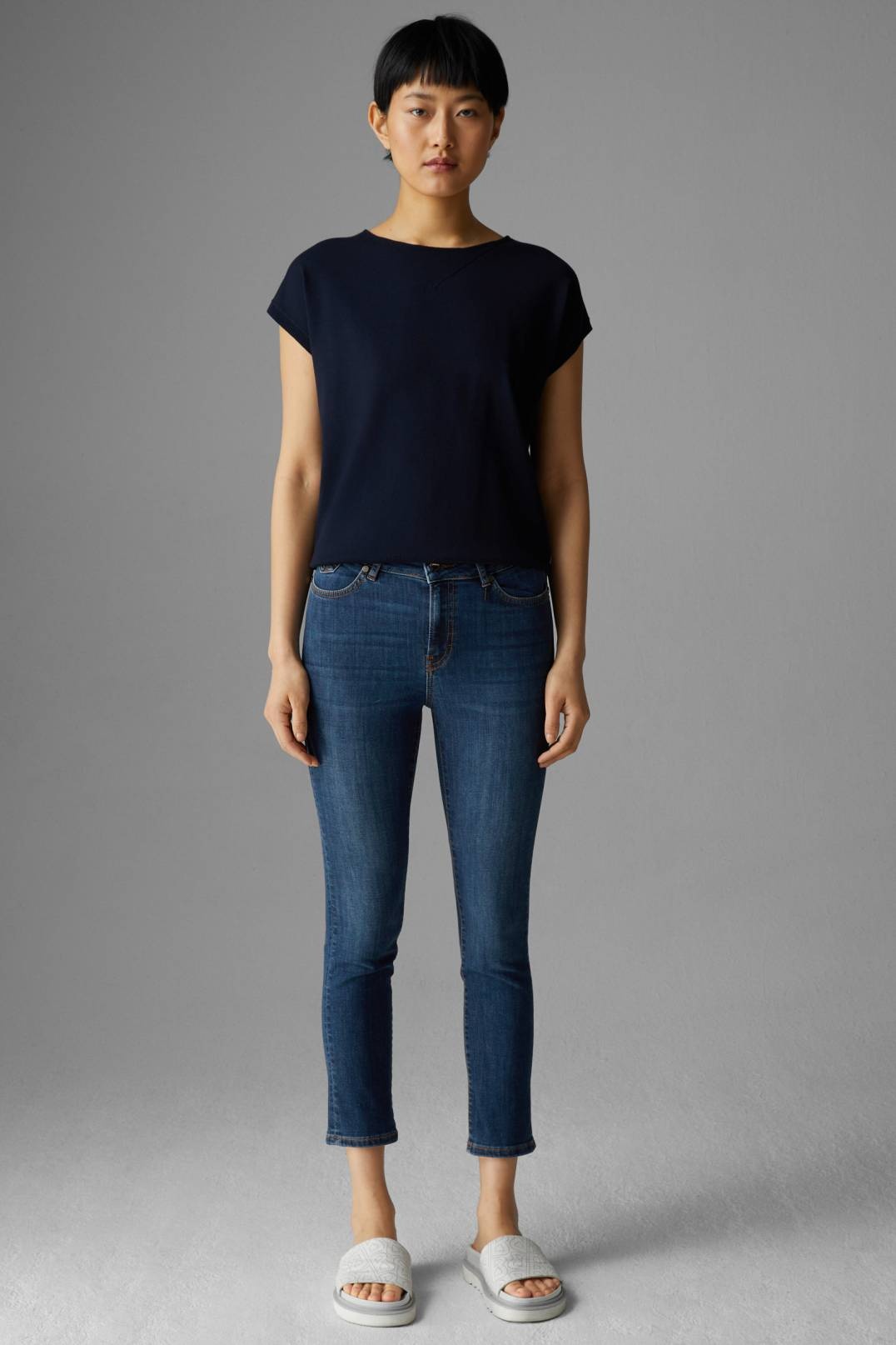 JULIE 7/8 SLIM FIT JEANS IN DENIM BLUE - 4