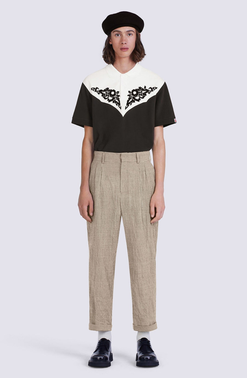 KENZO Checked pleated tailored trousers outlook