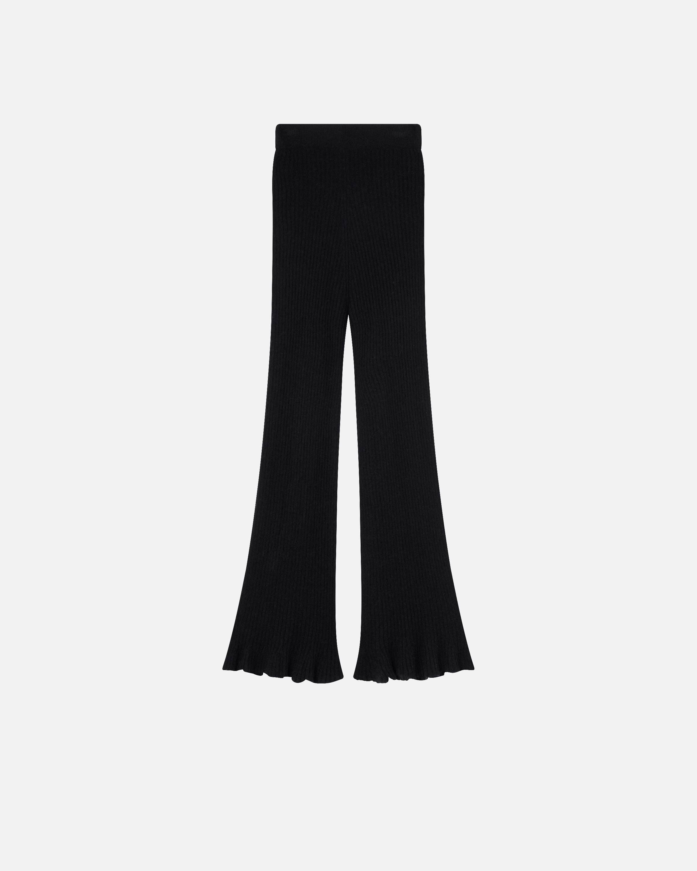 VEIL-EFFECT RIBBED KNIT TROUSERS - 6