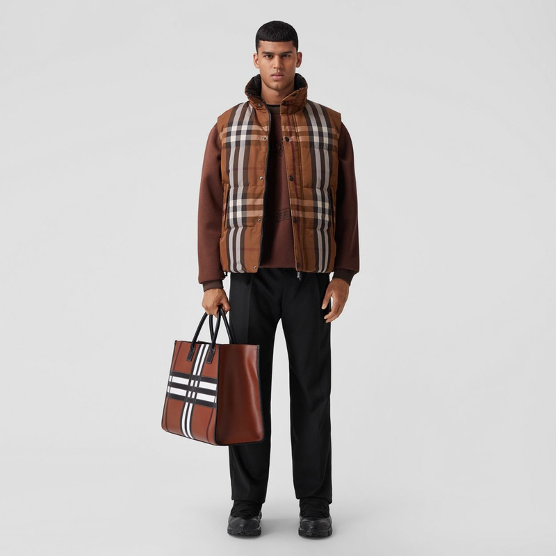 Packaway Hood Reversible Check Nylon Puffer Gilet 4