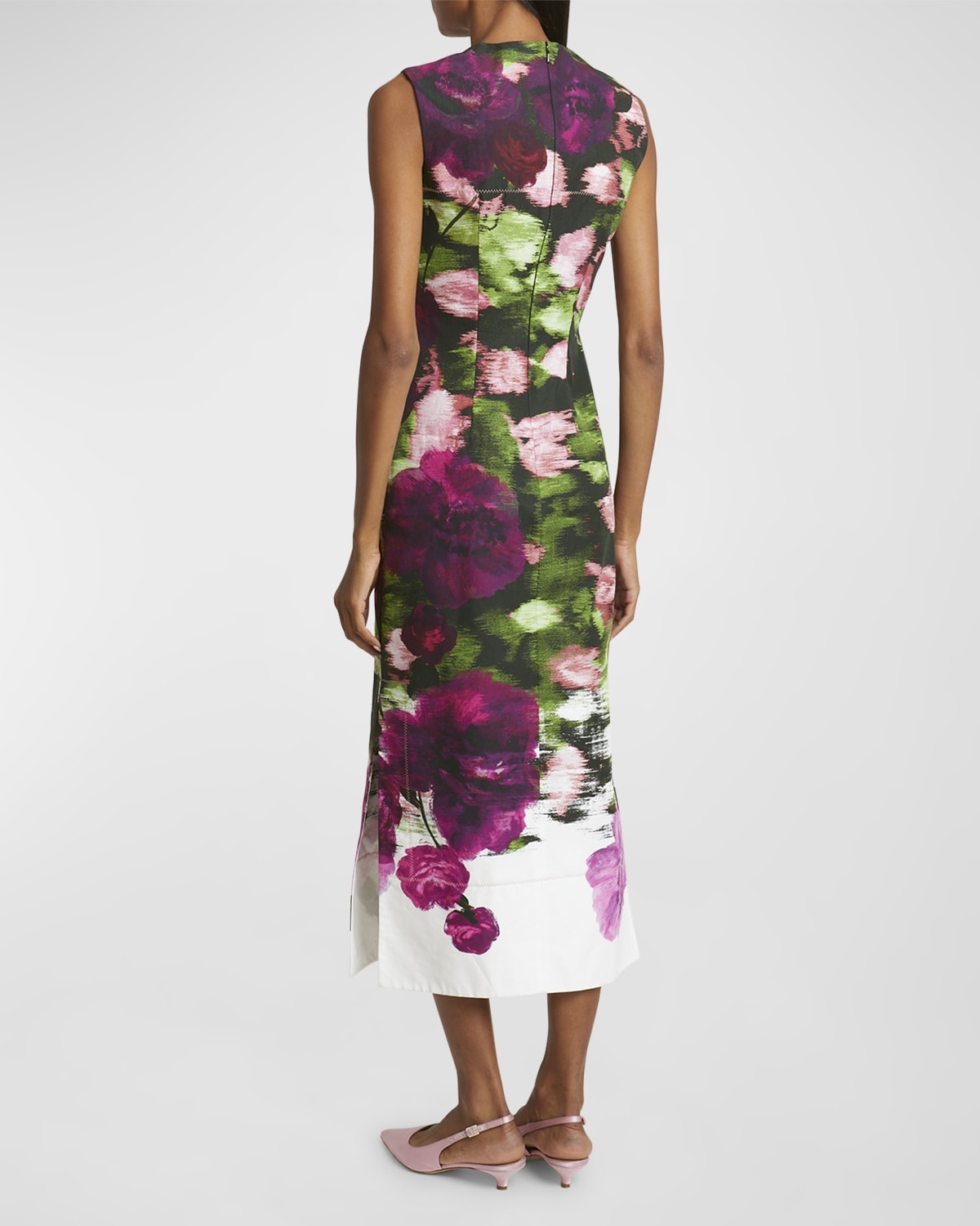 Abstract Floral Midi Pencil Dress - 4