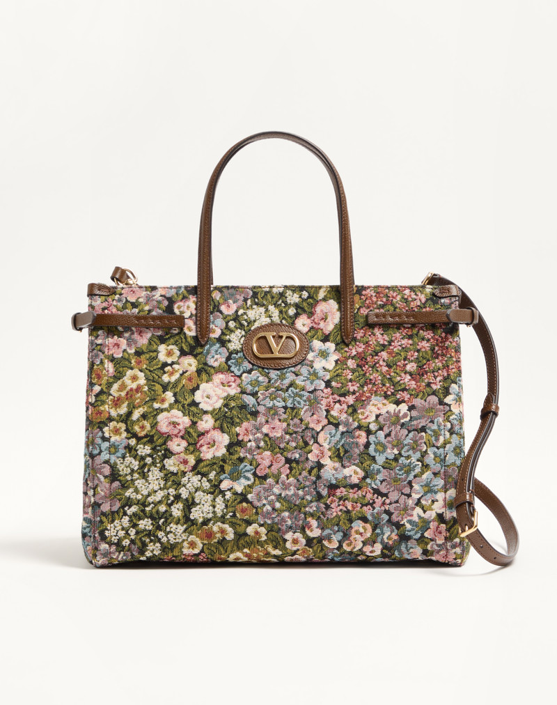 VALENTINO GARAVANI ANTIBES MEDIUM SHOPPING BAG IN APRES L'HIVER JACQUARD FABRIC 1