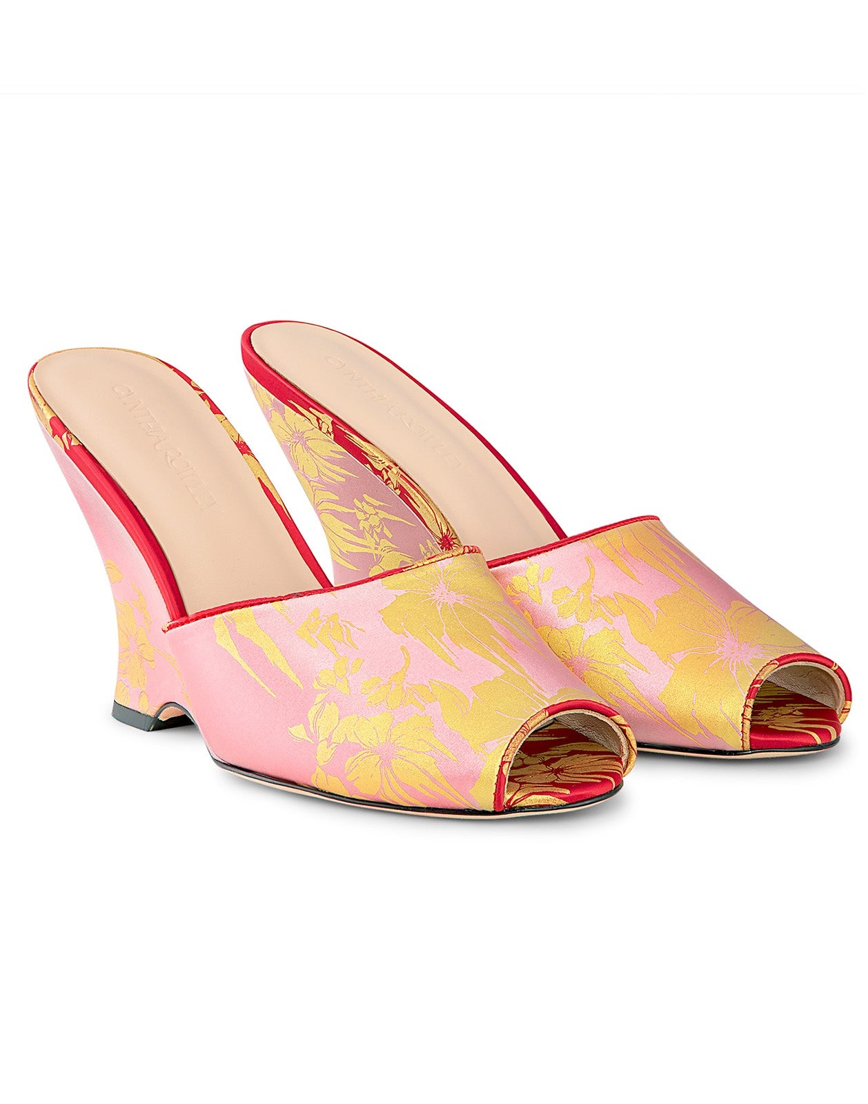 Metallic Gold Foil Satin Wedge - 1