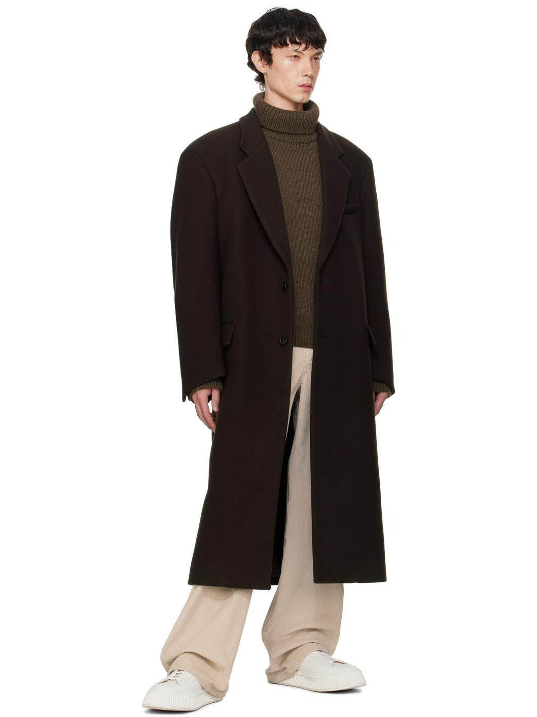 Brown Logo Patch Turtleneck - 4