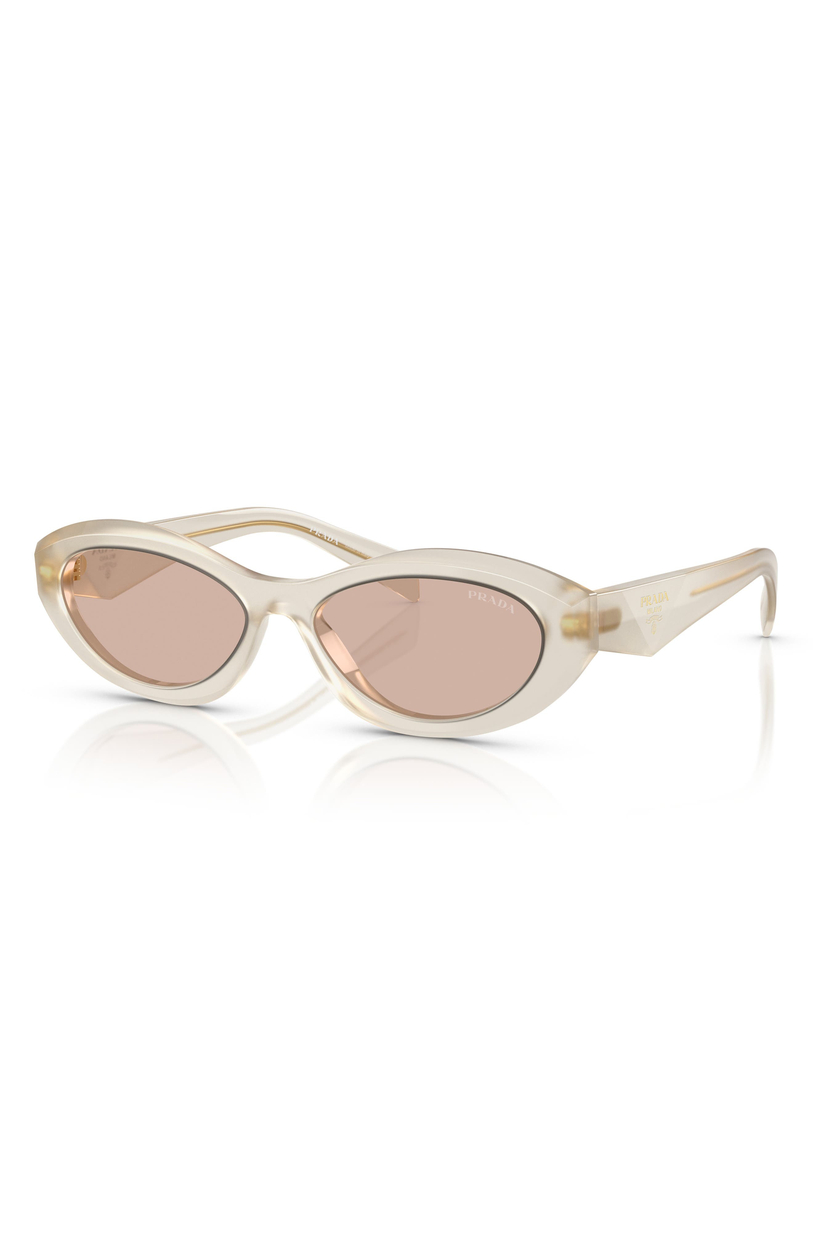 Prada 55mm Irregular Sunglasses in Brown White at Nordstrom - 2
