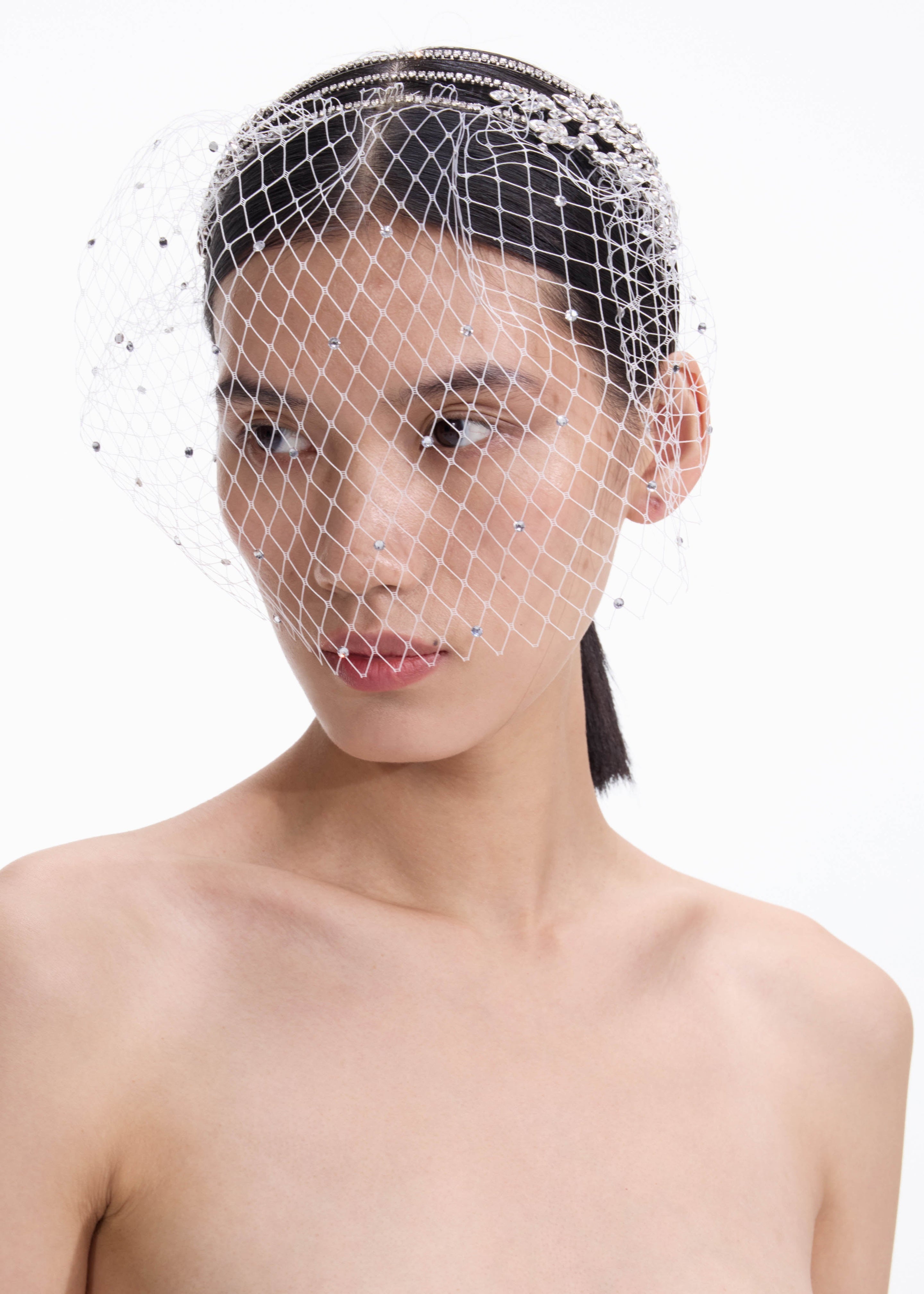 Crystal Embellished Veil Headband - 3