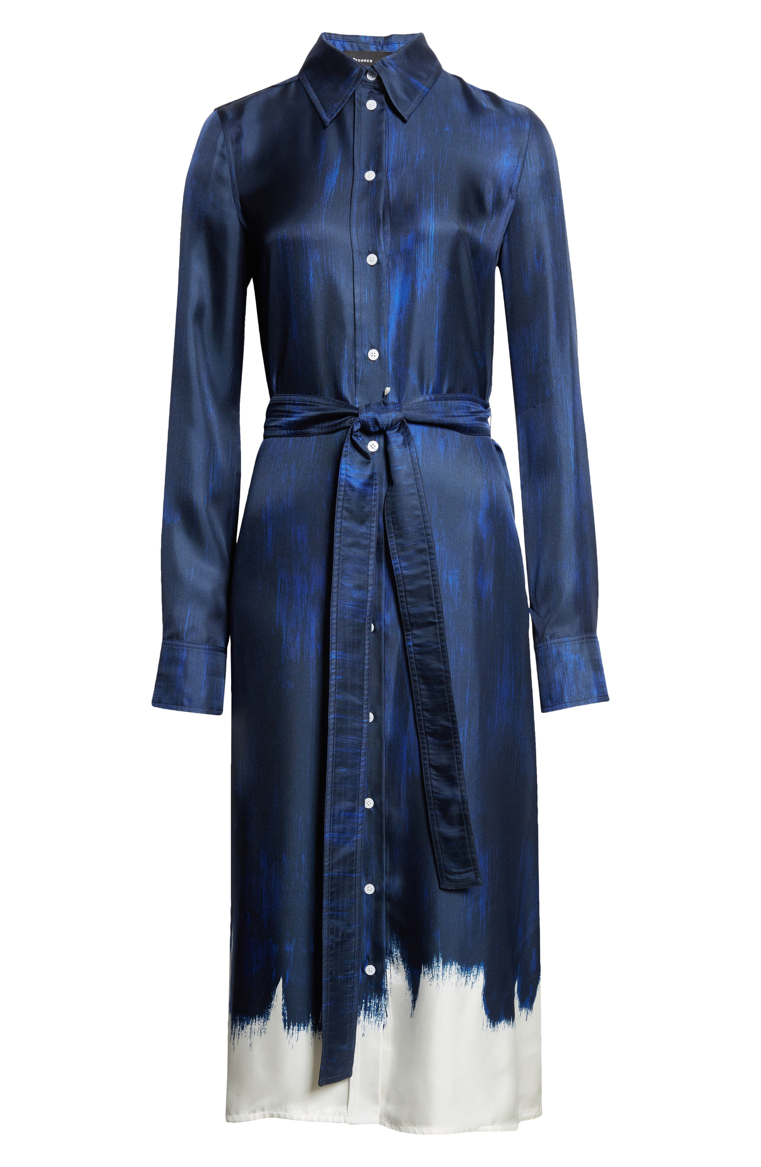 Proenza Schouler Wilma Abstract Print Layered Silk Dress in Cobalt Multi at Nordstrom - 6