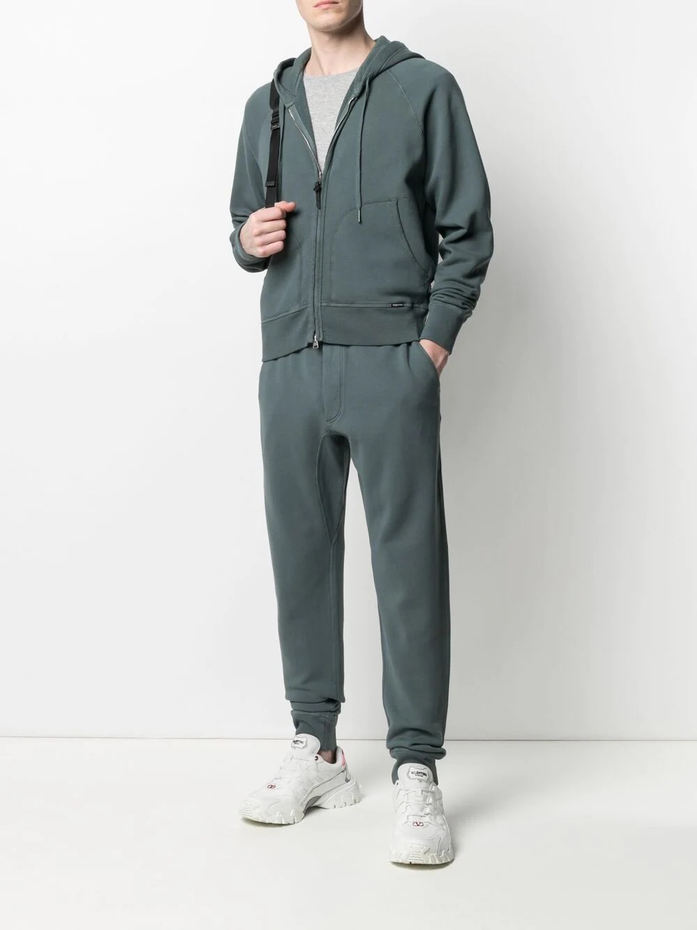 drawstring cotton track pants - 2