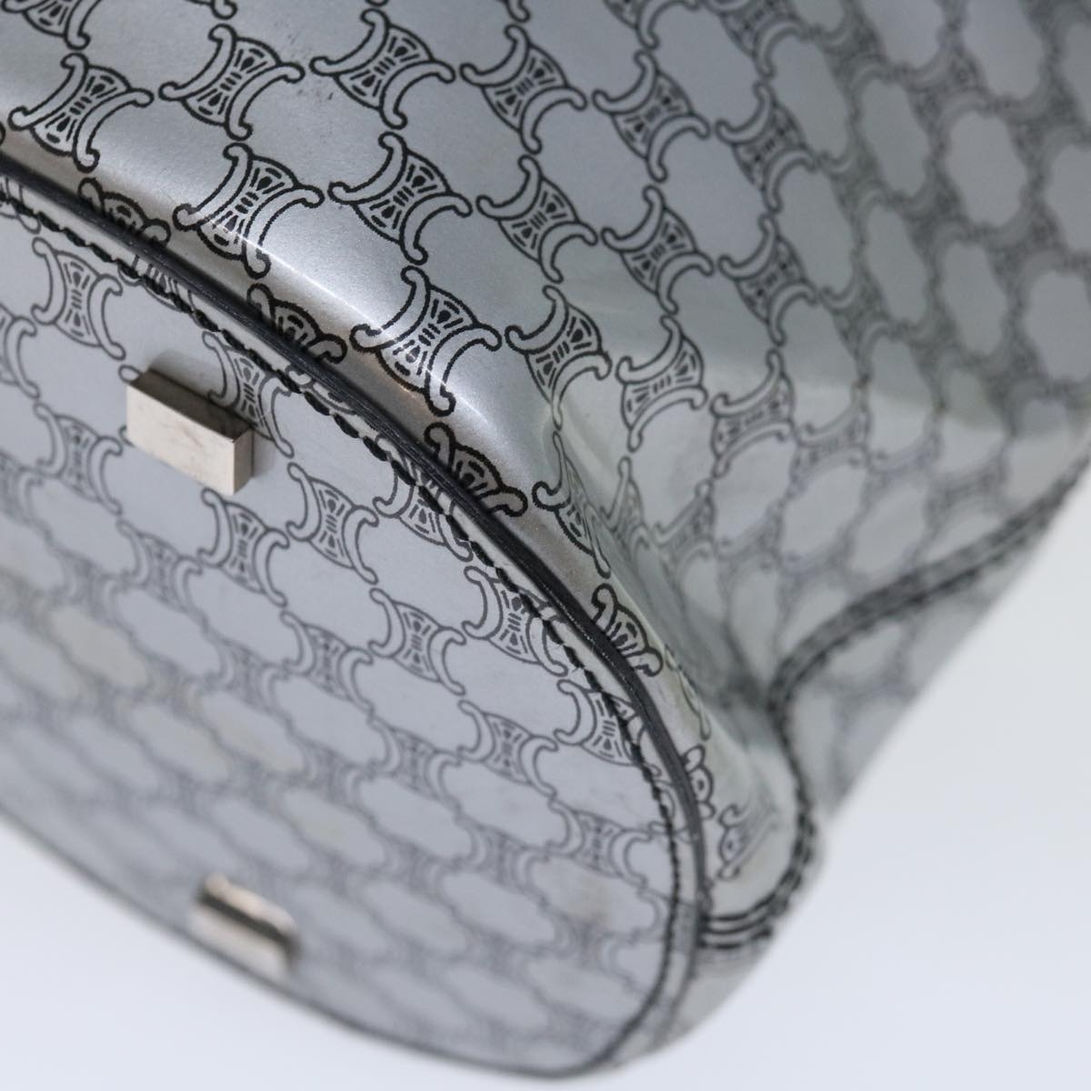 CELINE Macadam Canvas Tote Bag Enamel Silver Black - 15