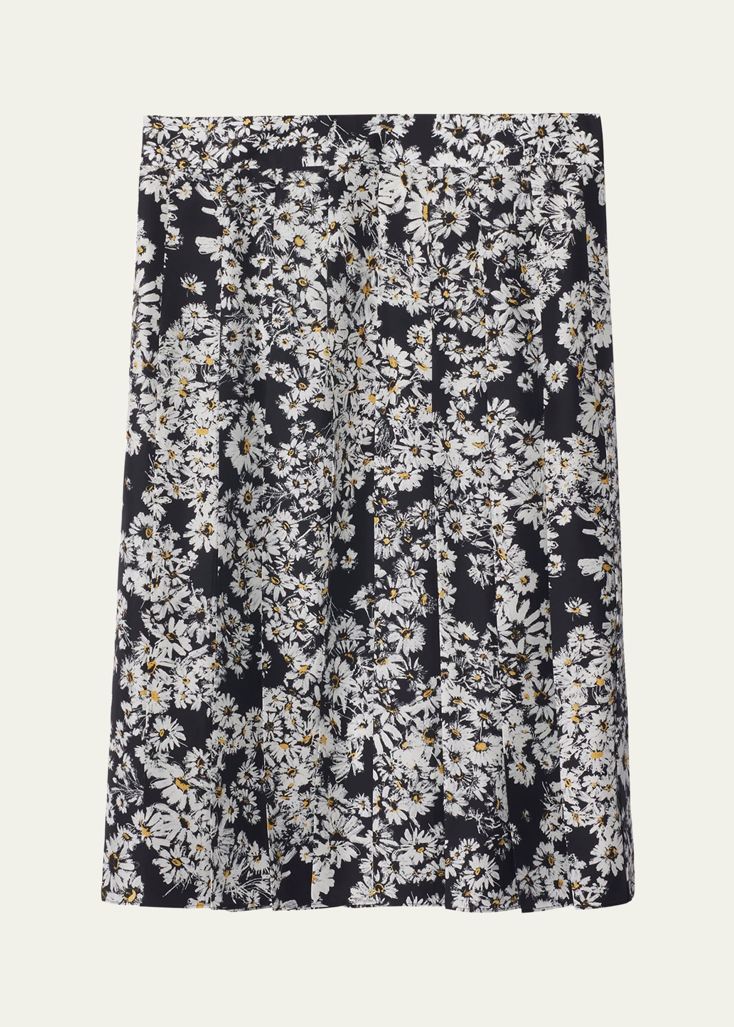 Flower Print Midi Silk Skirt - 1