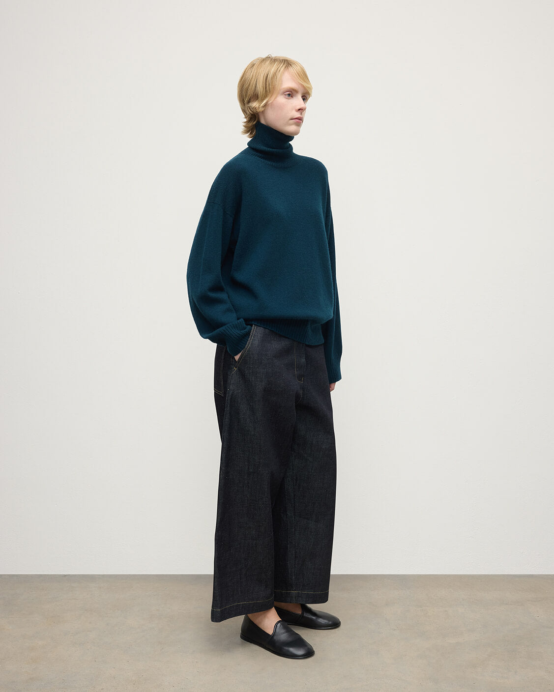 Gauzy Cashmere Green Roll Neck Jumper - 3