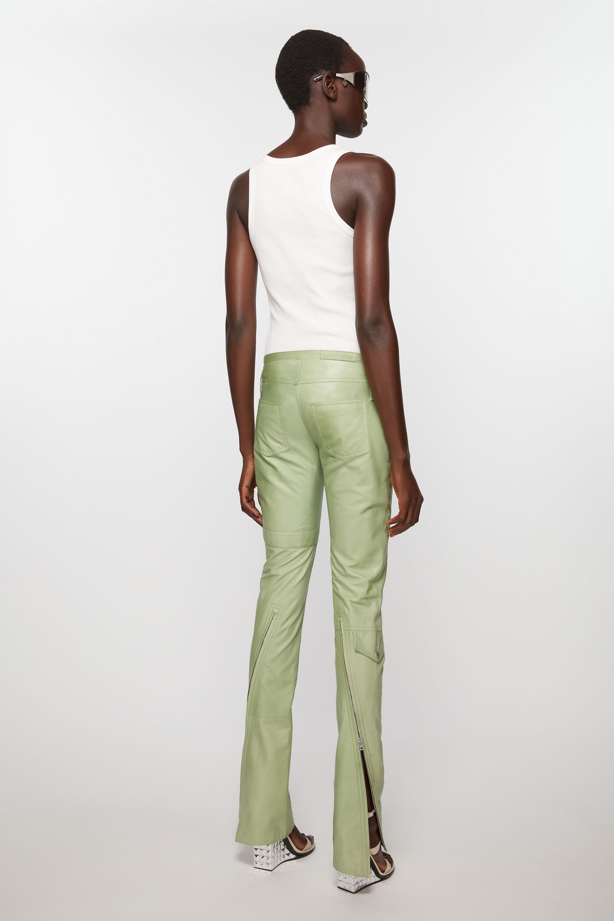 Leather trousers - Pistachio Green - 4
