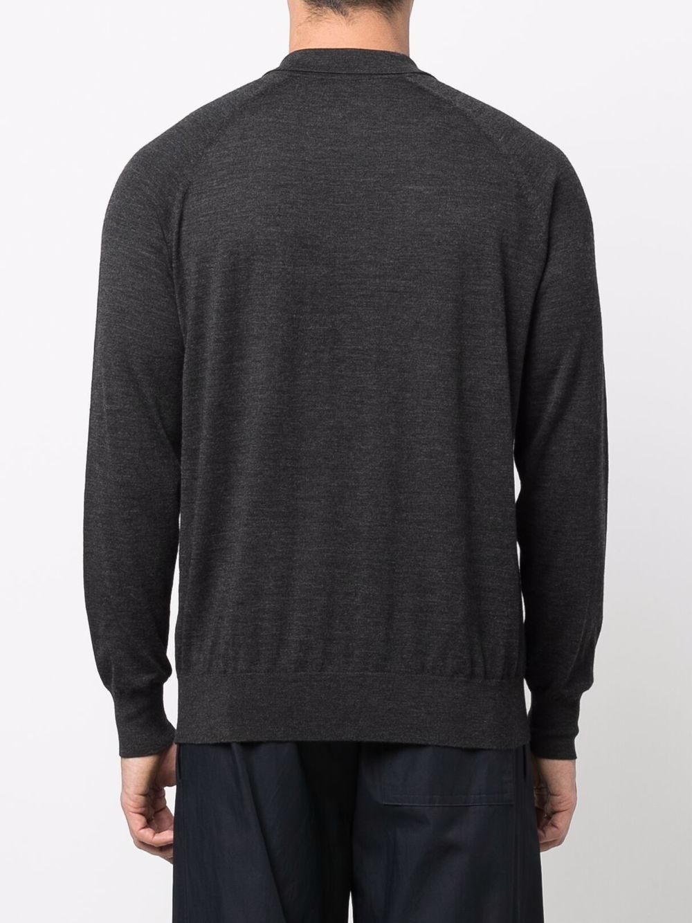 wool long-sleeve polo shirt - 4