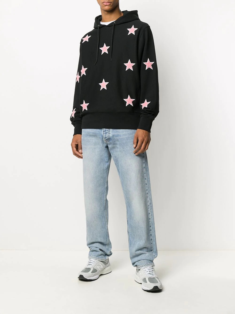 embroidered star patch hoodie - 2