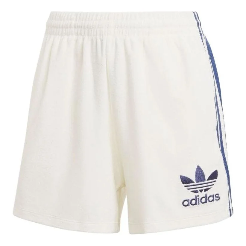(WMNS) adidas Terry Shorts Asia Sizing 'White Blue' IT9841 - 1