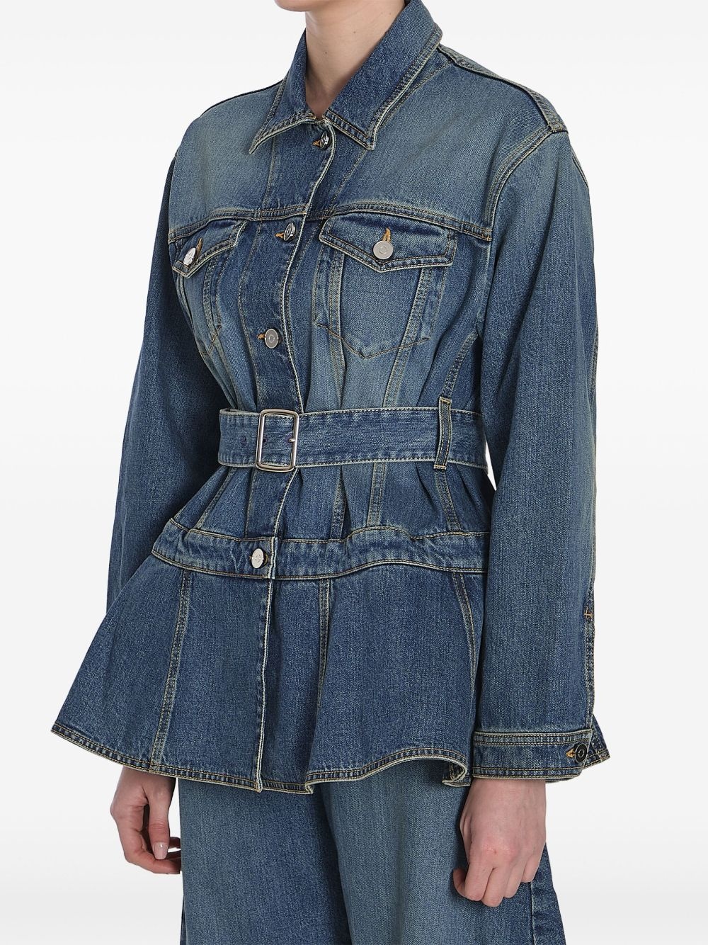 peplum denim jacket - 2