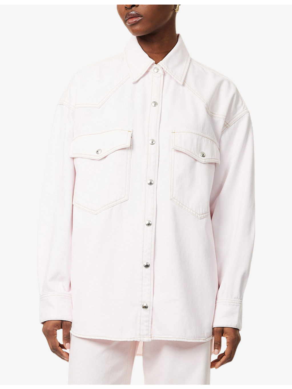 Lotta Garment-Dyed Wash Relaxed Denim Shirt - 3