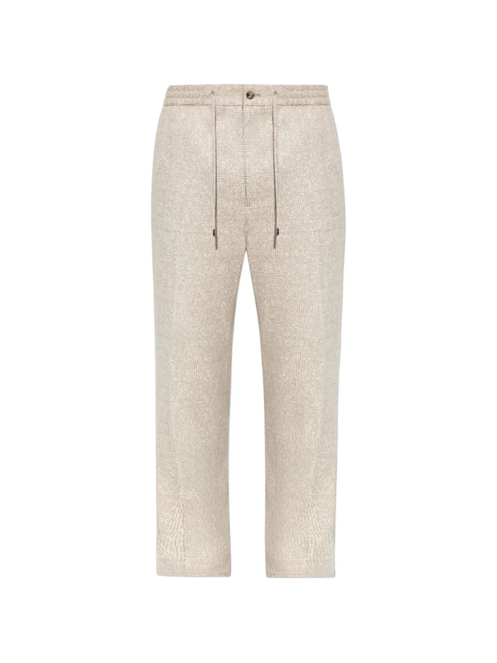 patterned drawstring trousers - 1