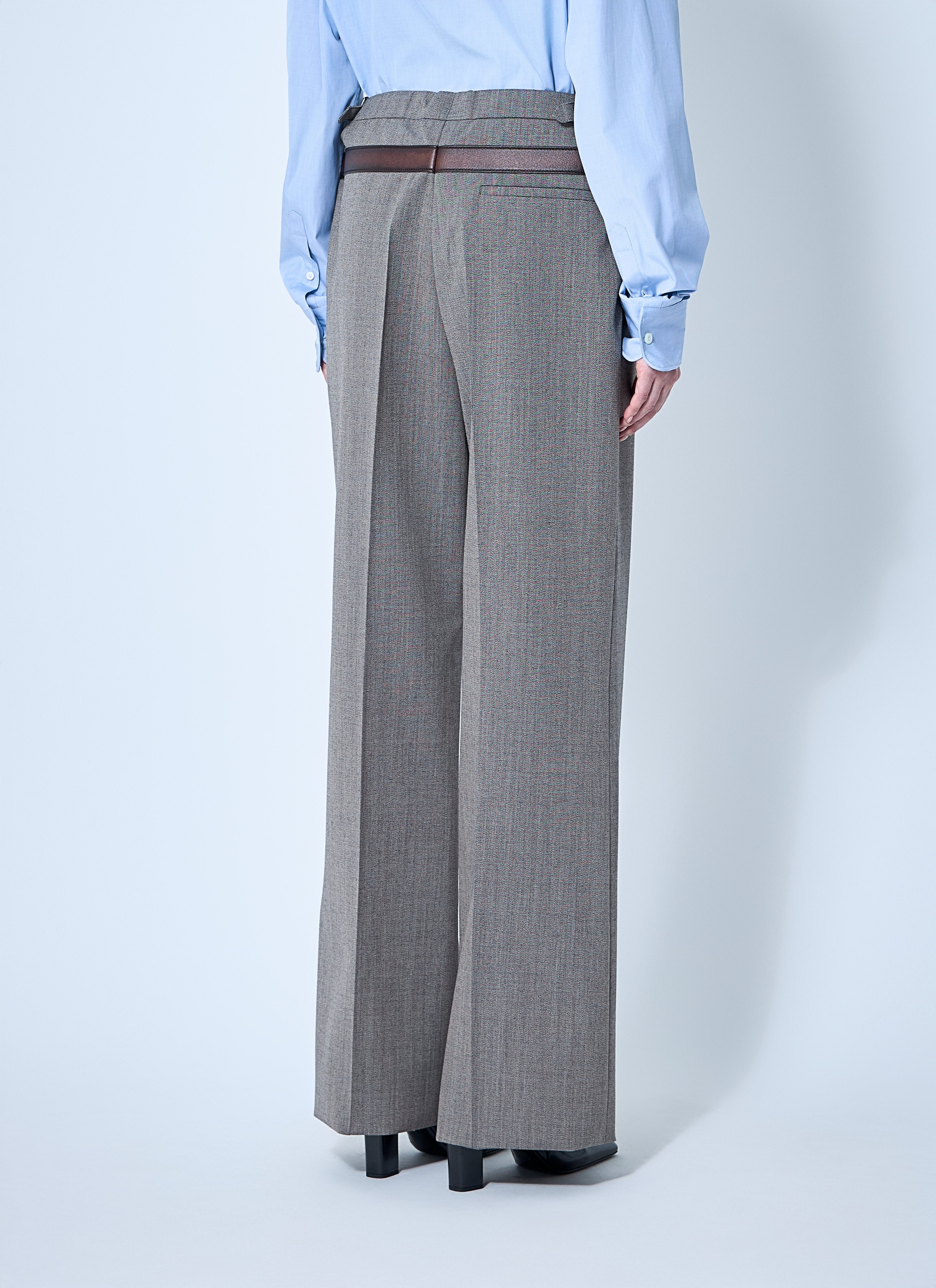Prada Women Technical Wool Pants With Printed Belt - 4