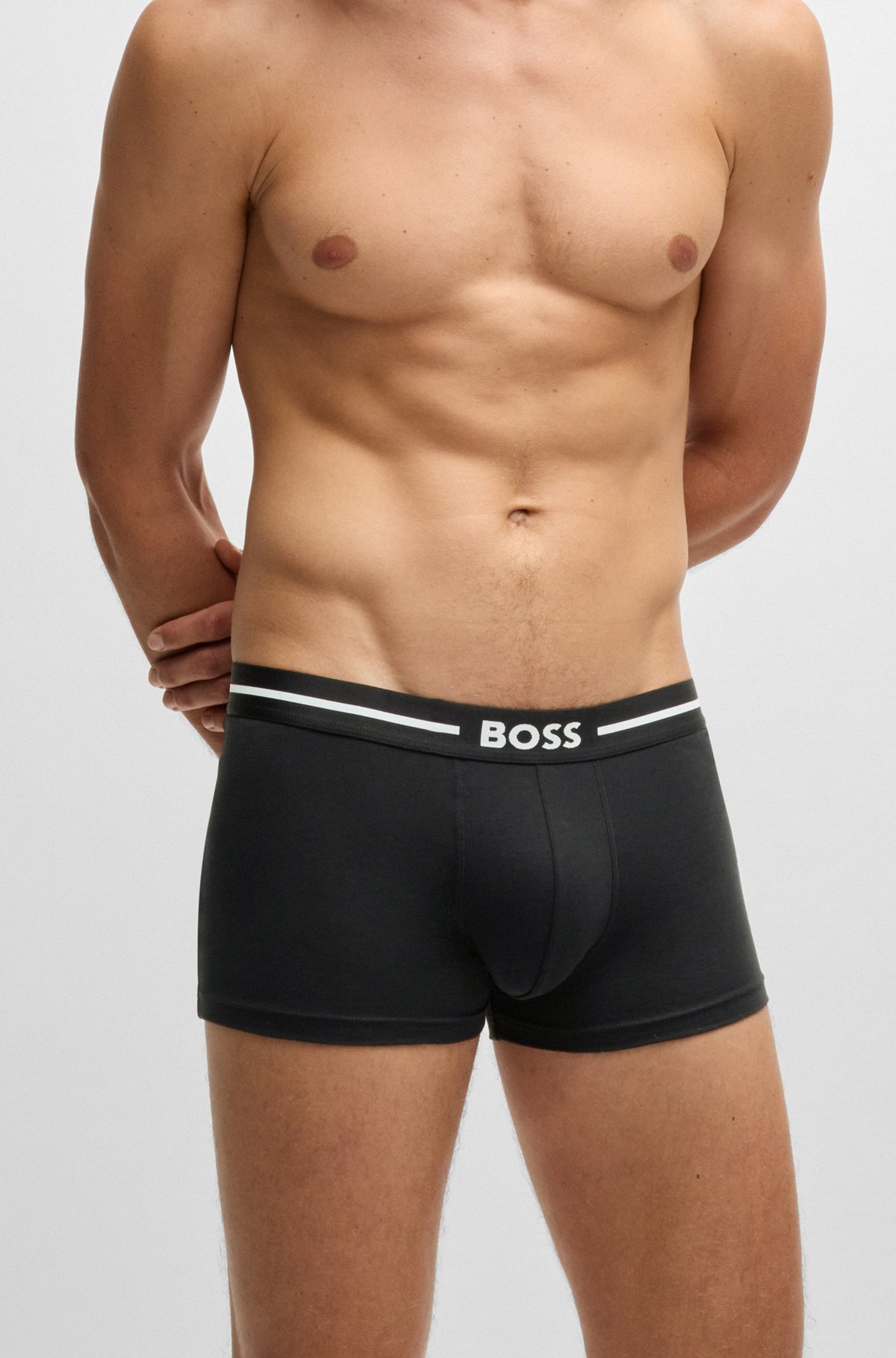 THREE-PACK OF STRETCH-COTTON TRUNKS WITH LOGO WAISTBANDS - 4