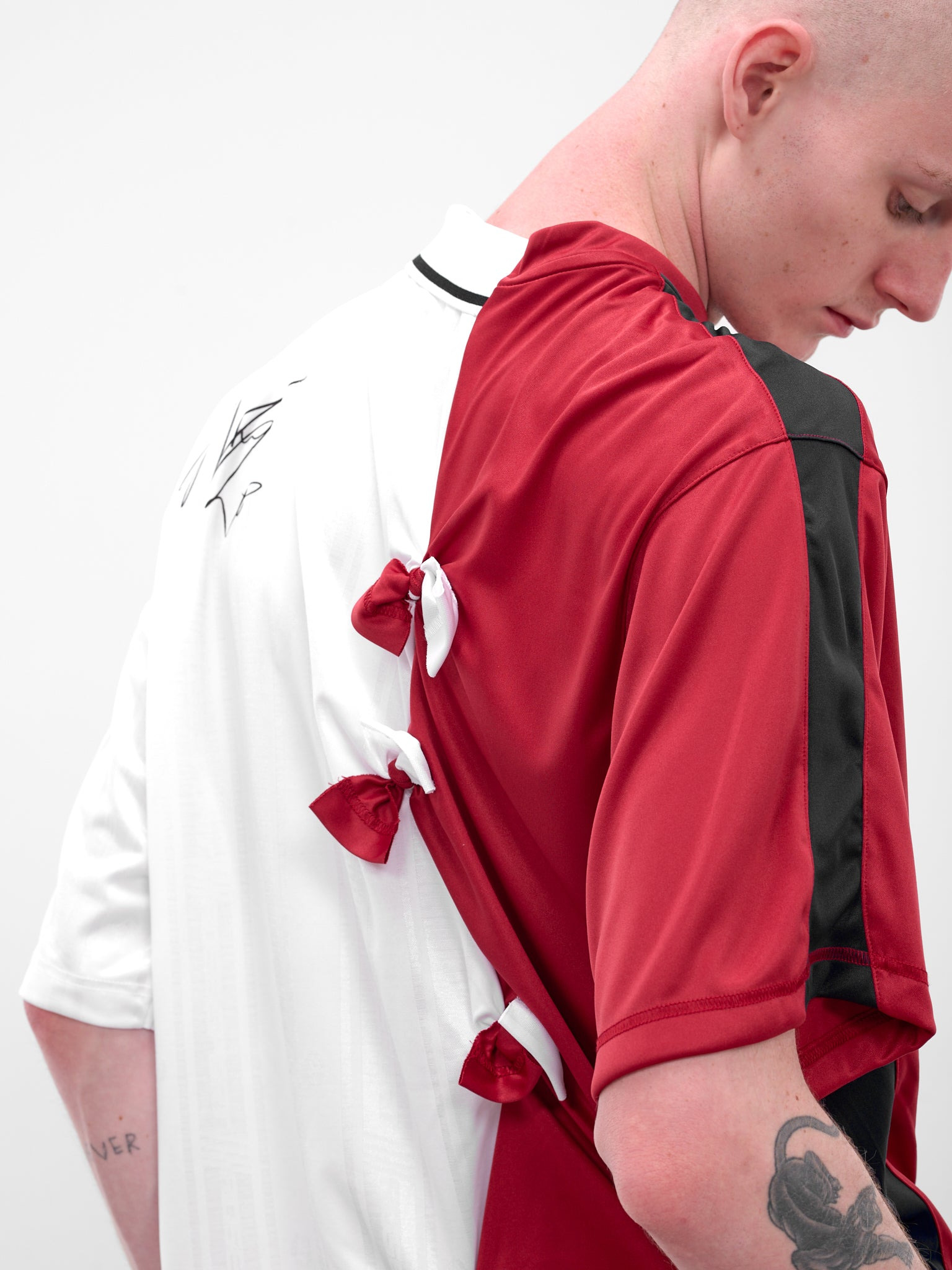 White Reconstructed Football Jersey - 5
