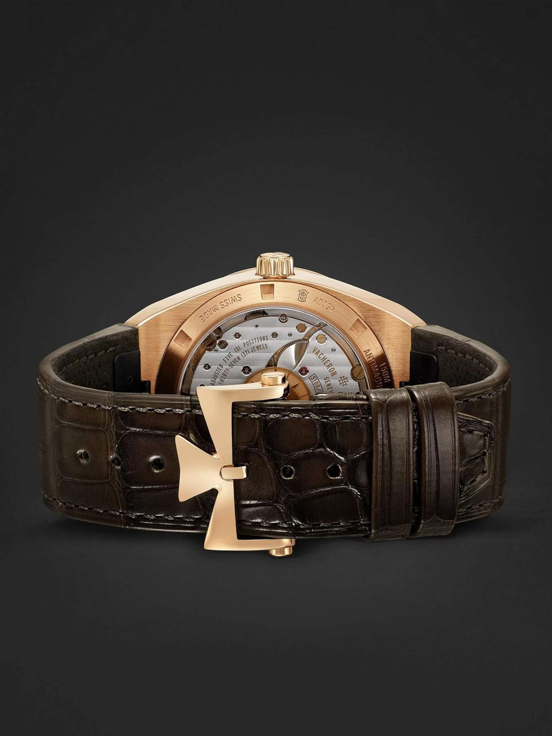 해외 자동 41mm 18 Karat 분홍색 금과 가죽 시계, Ref. No. 4500V/000R-B127 7