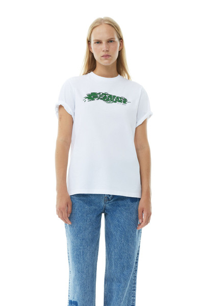GANNI WHITE FUTURE HEAVY JERSEY RELAXED T-SHIRT outlook