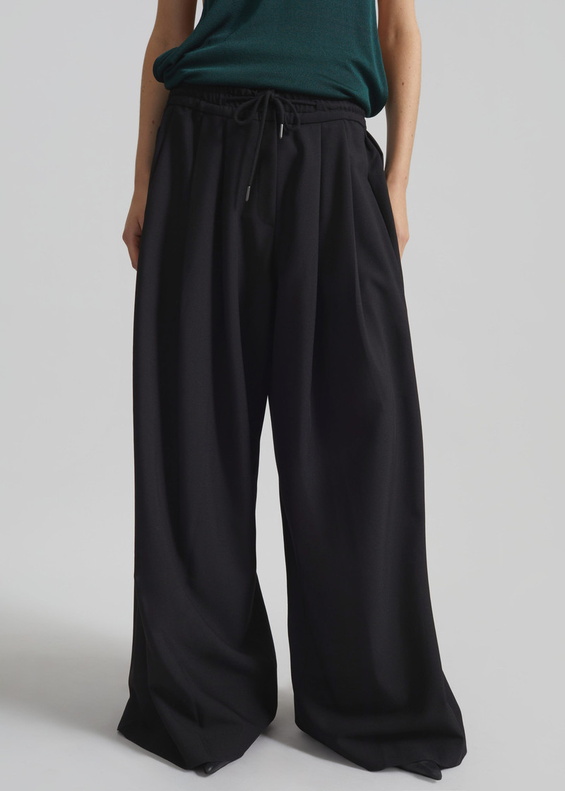 Corlen Pleated Wide Pants - Black 4