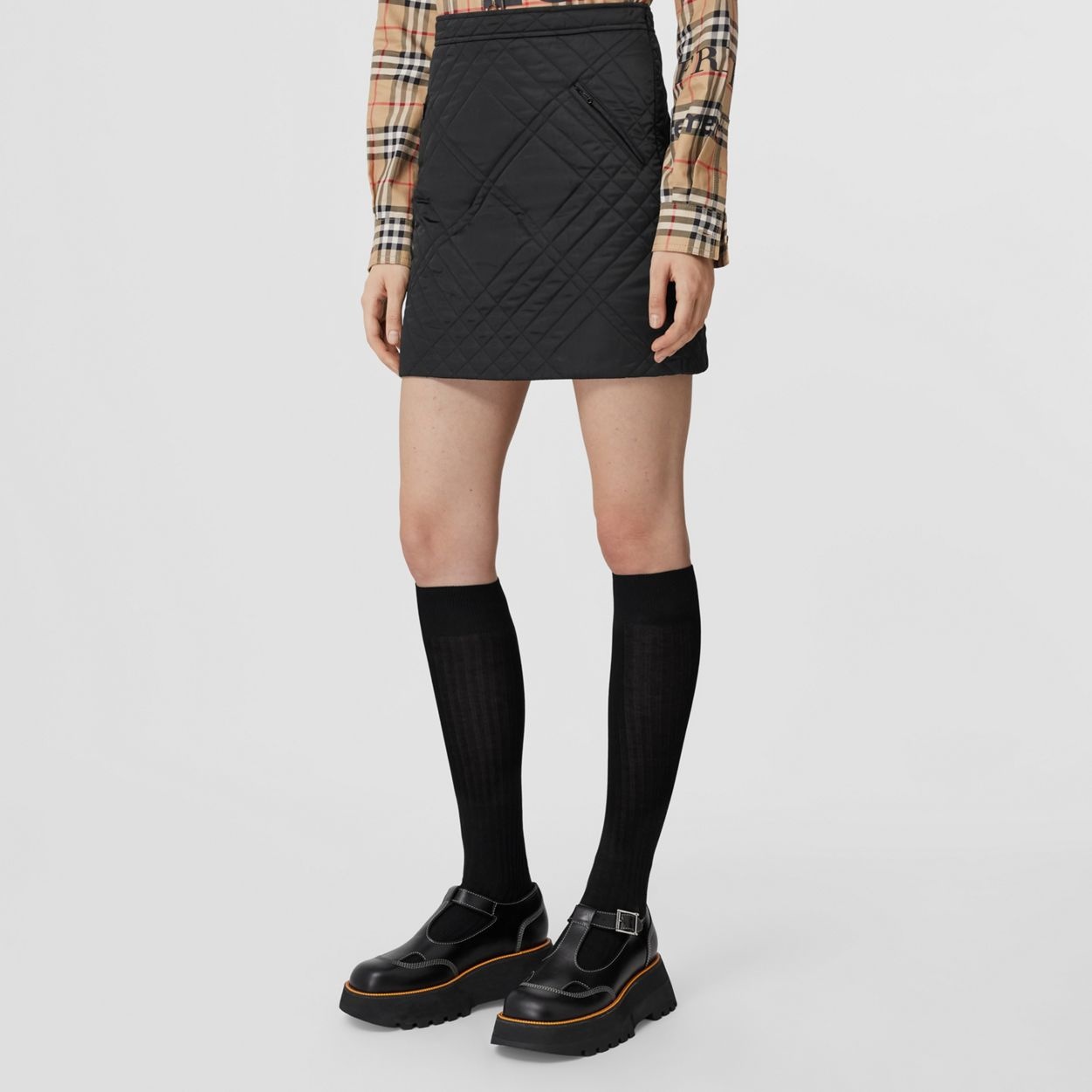 スカート BURBERRY NYLON SKIRT Burberry - モノグラム ウールシルクブレンド ジャカード ミニ