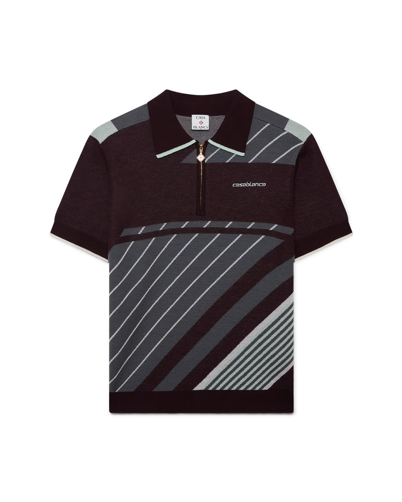 Merino Diagonal Tennis Polo | Casablanca Paris - 1