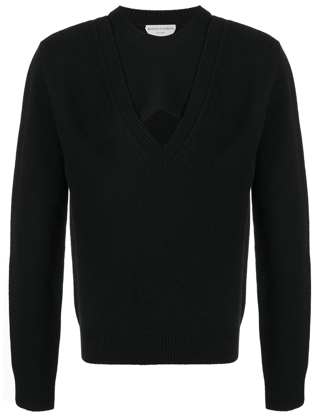 deconstructed V-neck jumper - 1