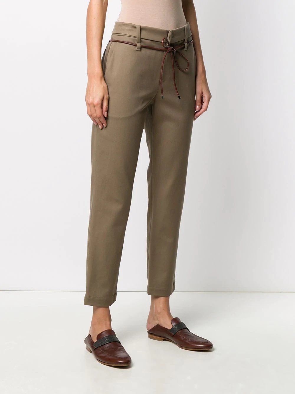 cropped straight leg trousers - 3