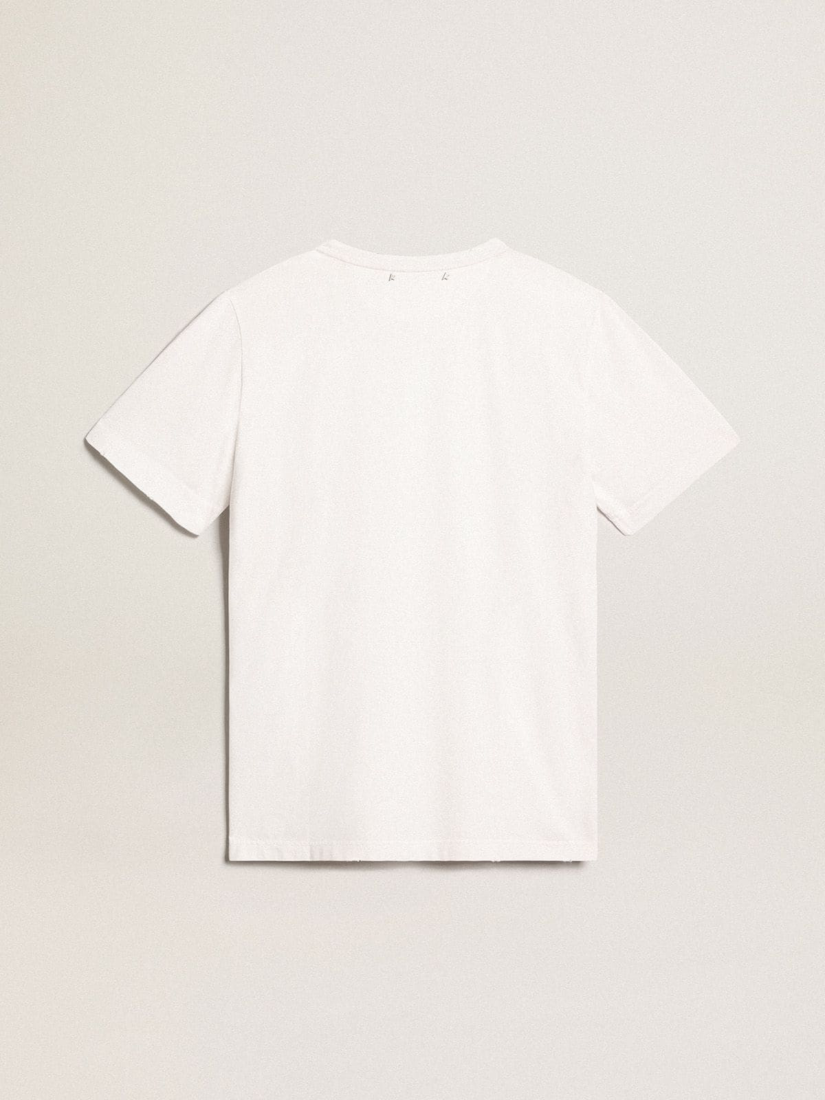 Men's white T-shirt with distressed treatment - 6