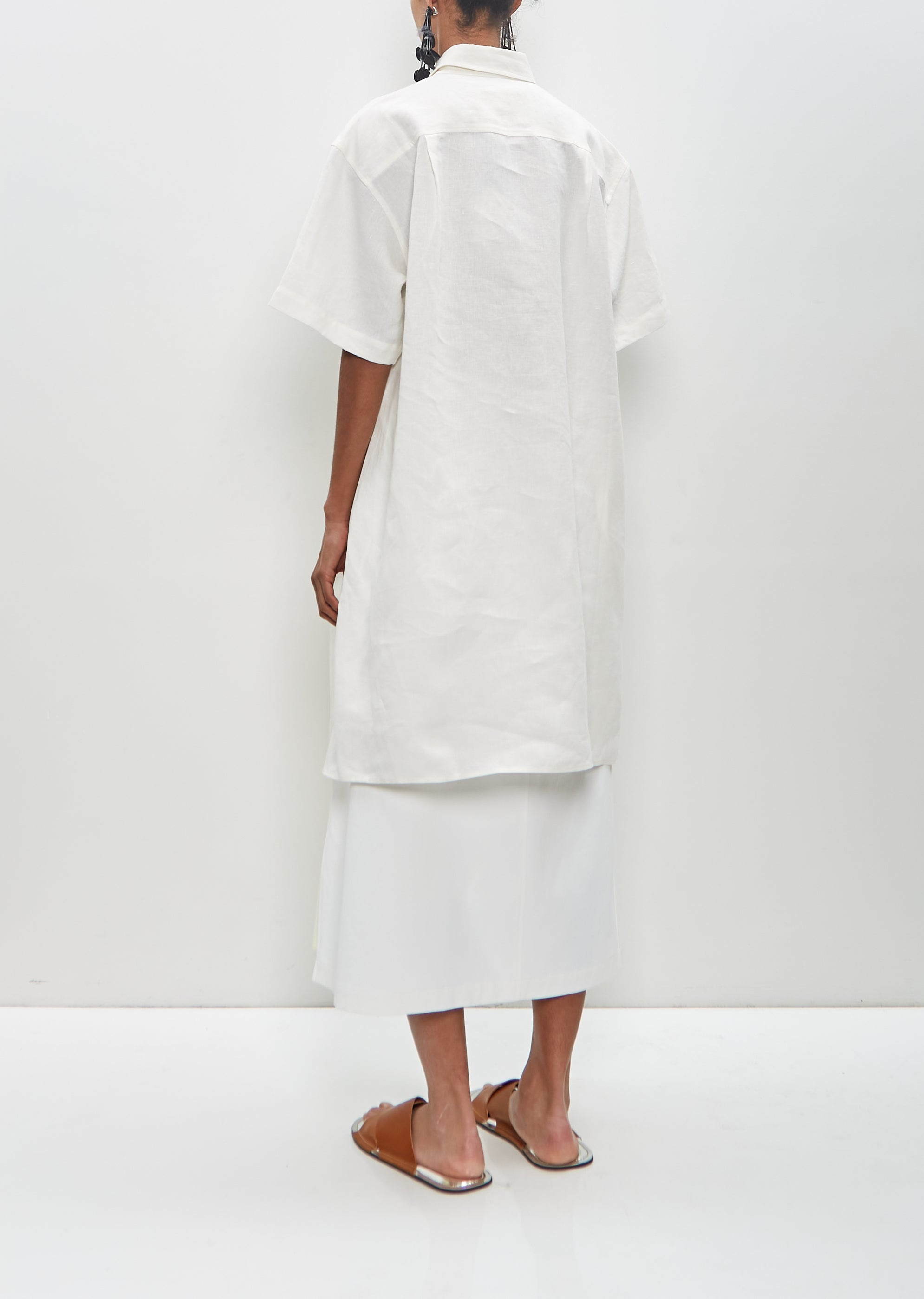 Poly Cotton Midi Pleated Skirt - 3