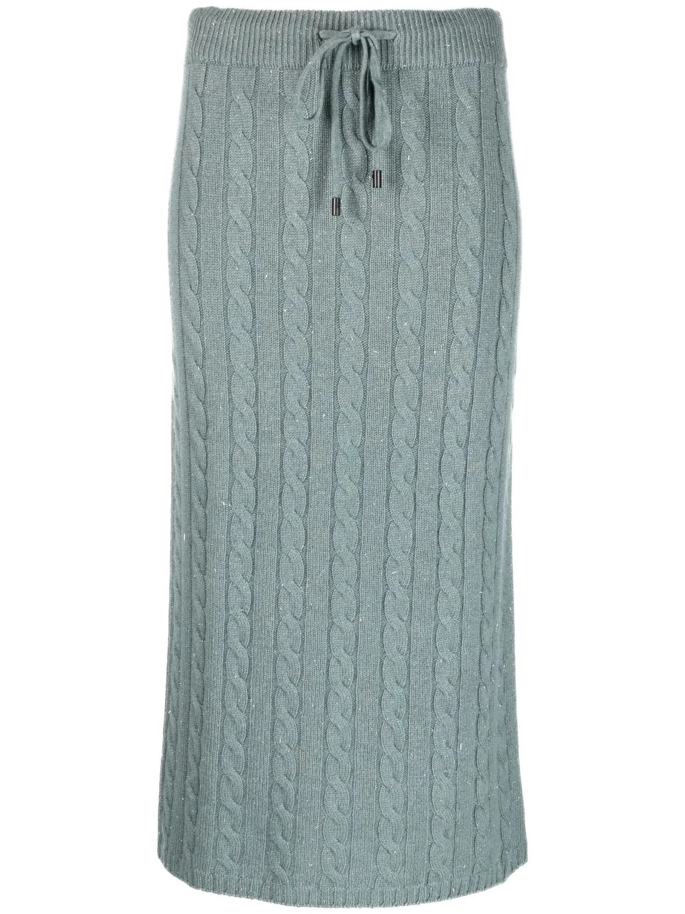 cable-knit mid skirt - 1