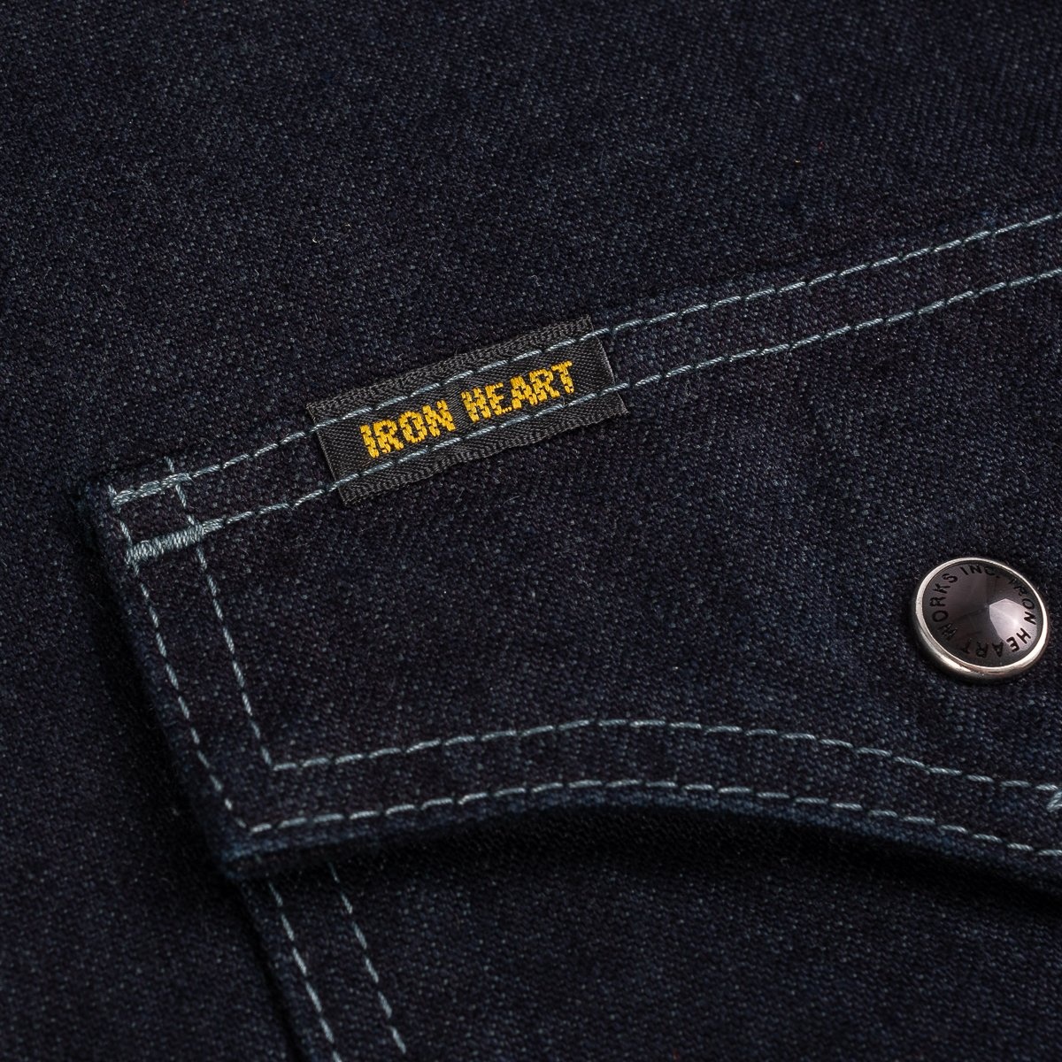 IHSH-321-OD 10oz Selvedge Denim Western Shirt - Indigo Overdyed Black - 11