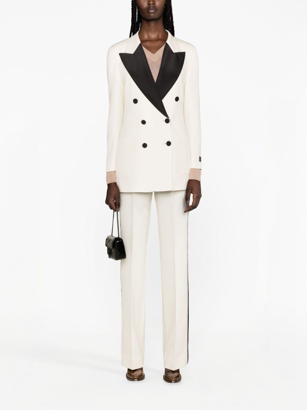 side-stripe wool trousers - 2