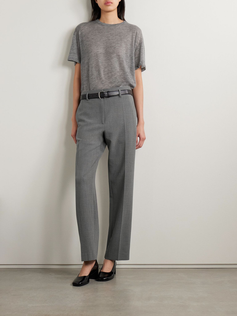 The Row Relian cropped wool-blend straight-leg pants Gray outlook