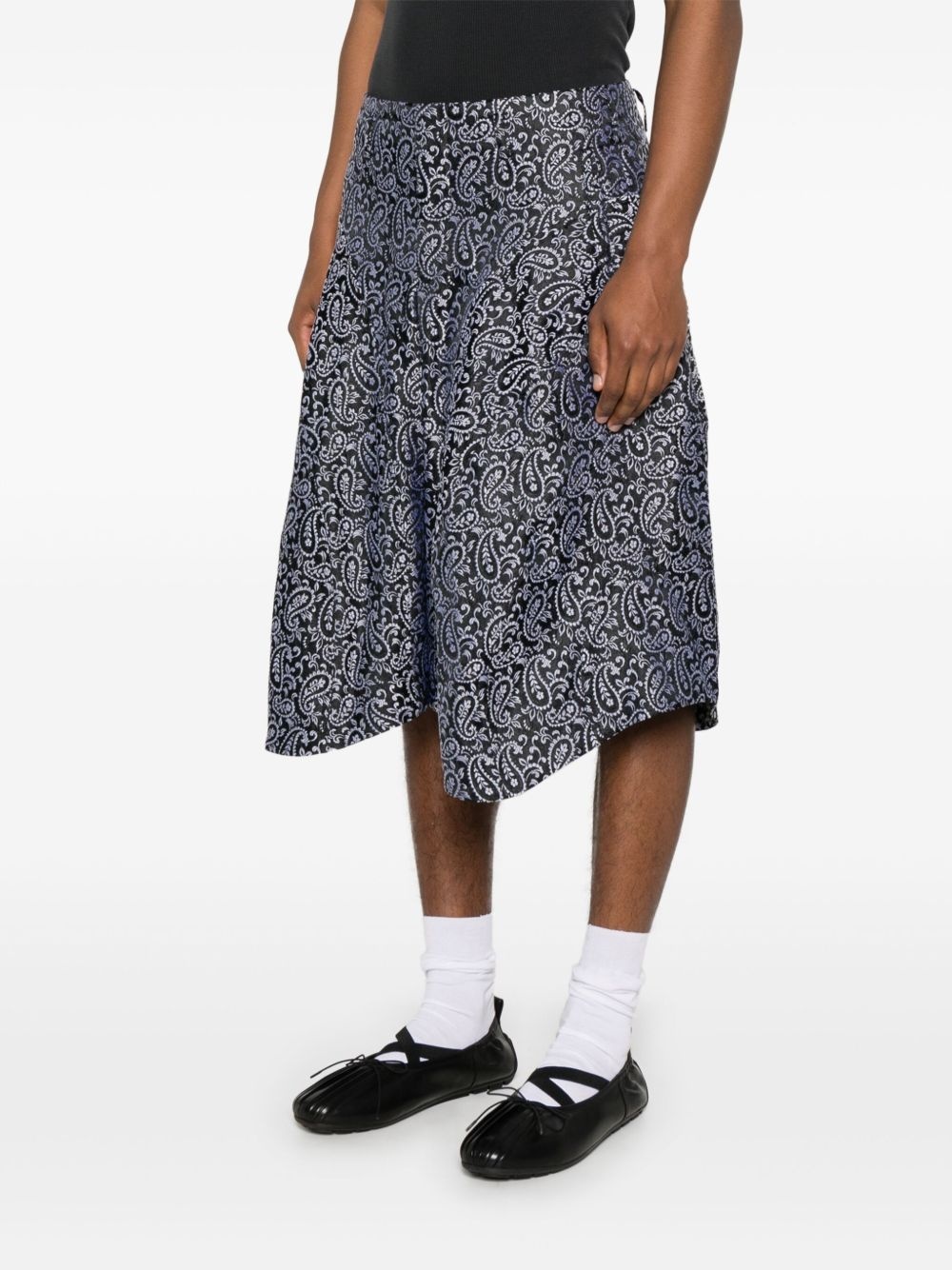 paisley jacquard shorts - 3