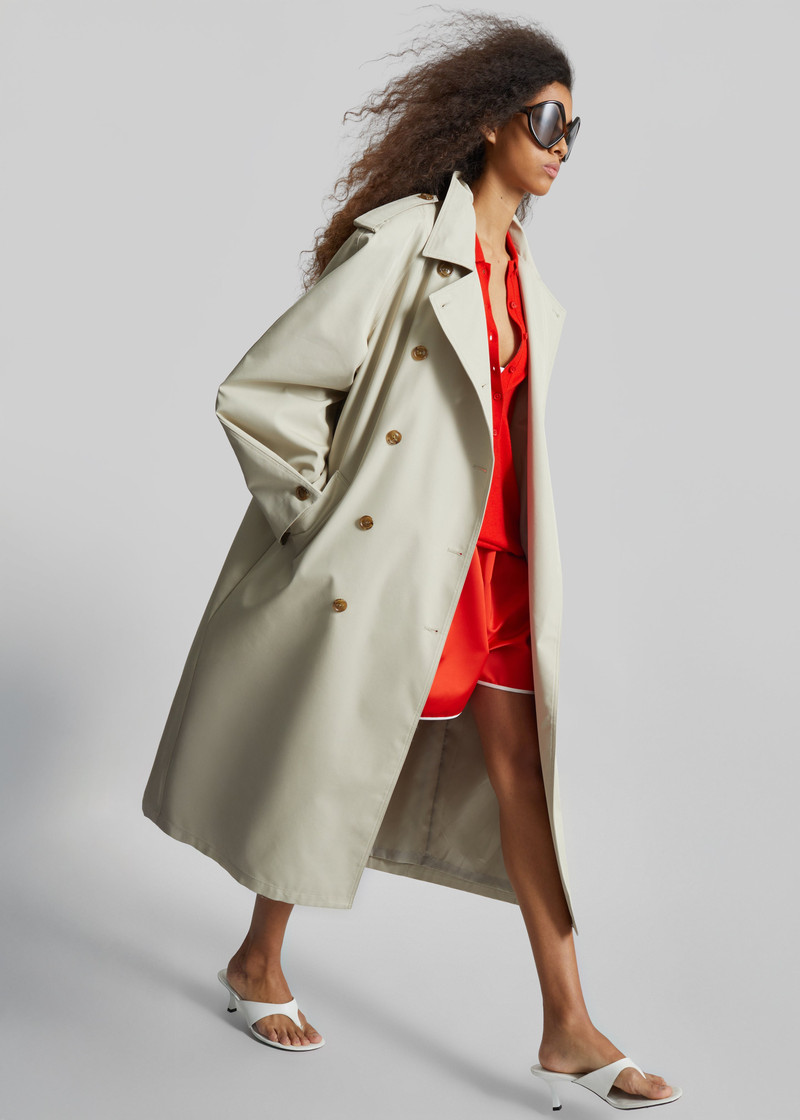 Genoa Padded Trench Coat - Beige 4