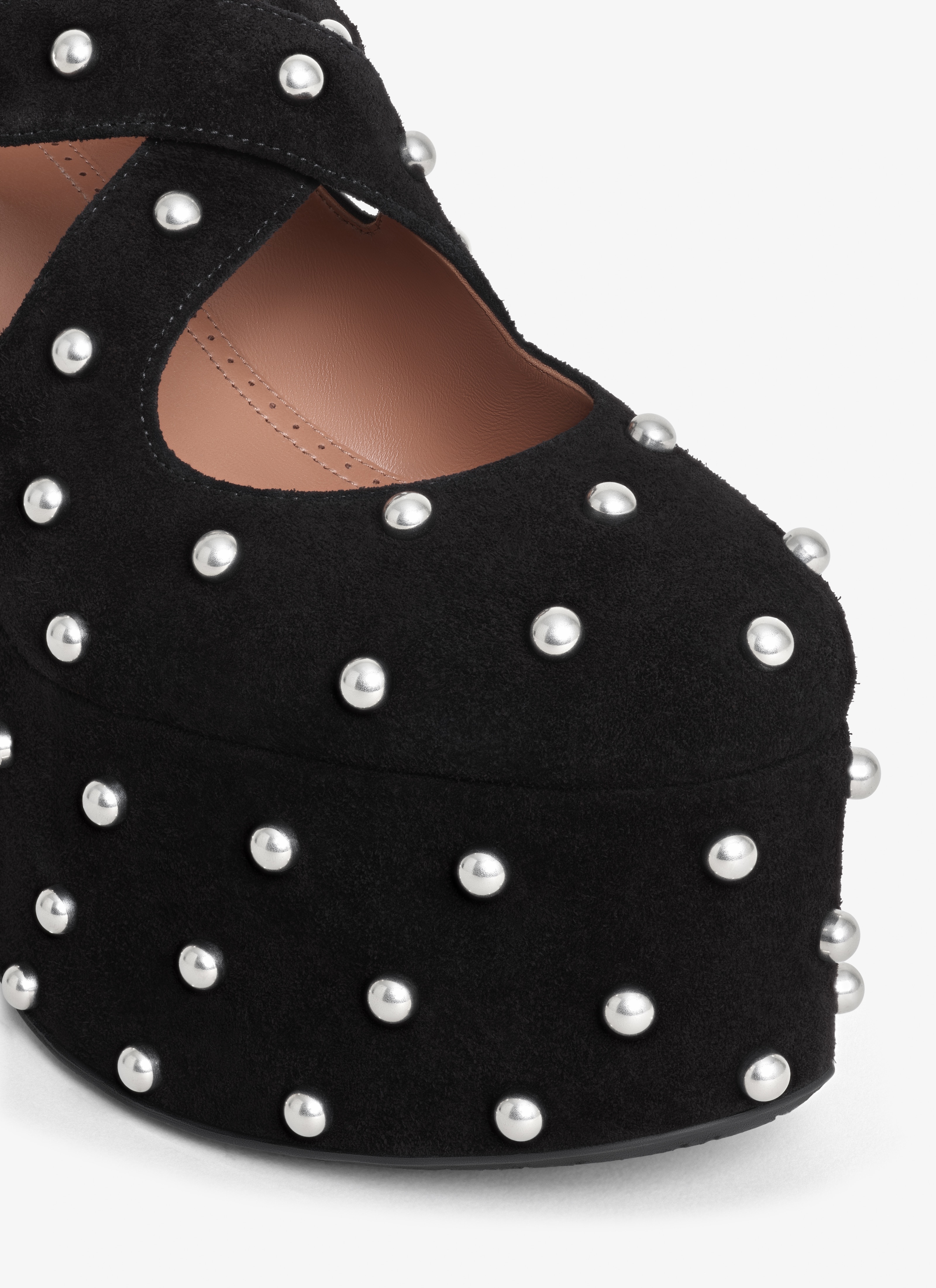CRISS CROSS WEDGES IN SUEDE WITH STUDS - 4