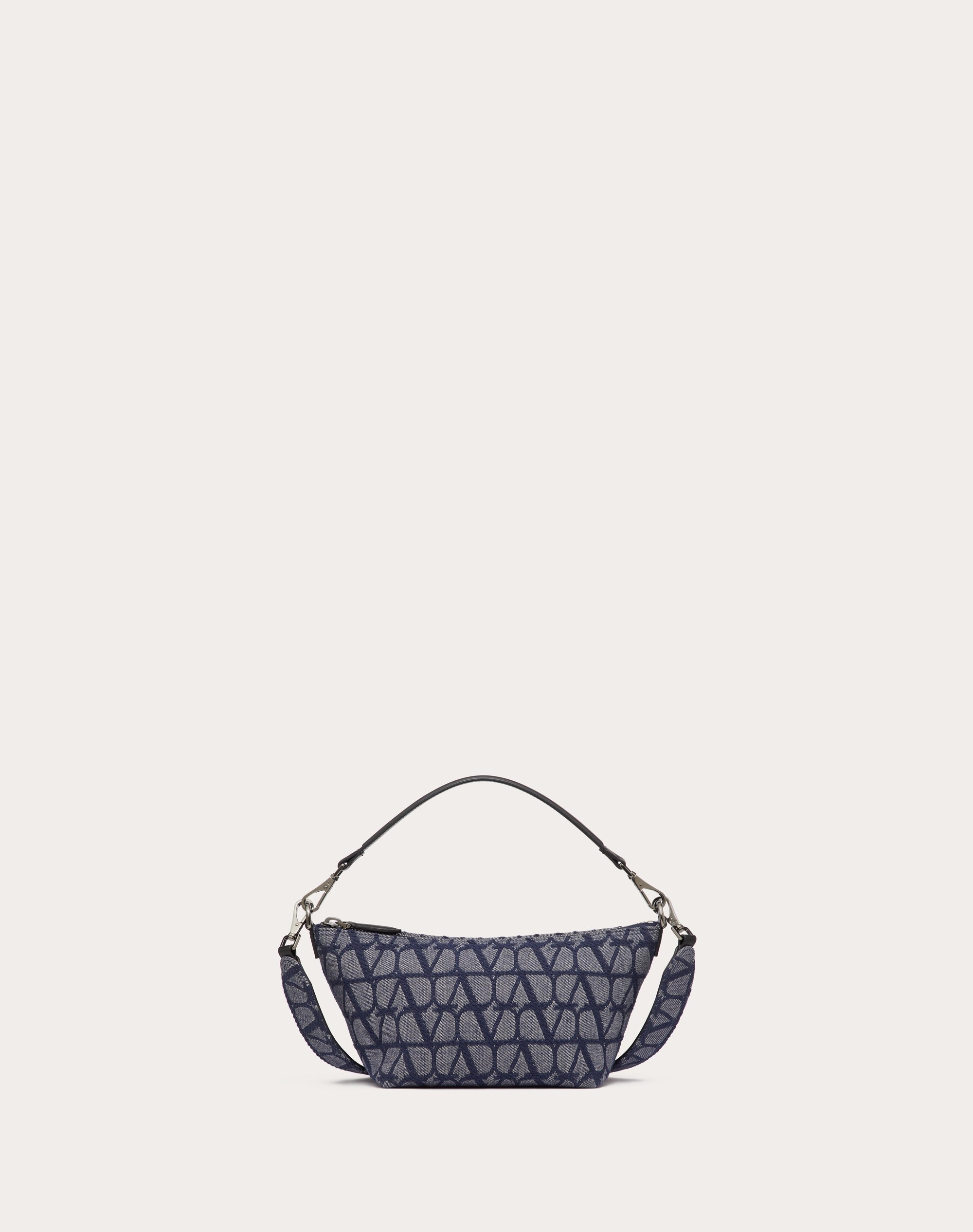 DENIM-EFFECT TOILE ICONOGRAPHE JACQUARD FABRIC CROSSBODY BAG - 1