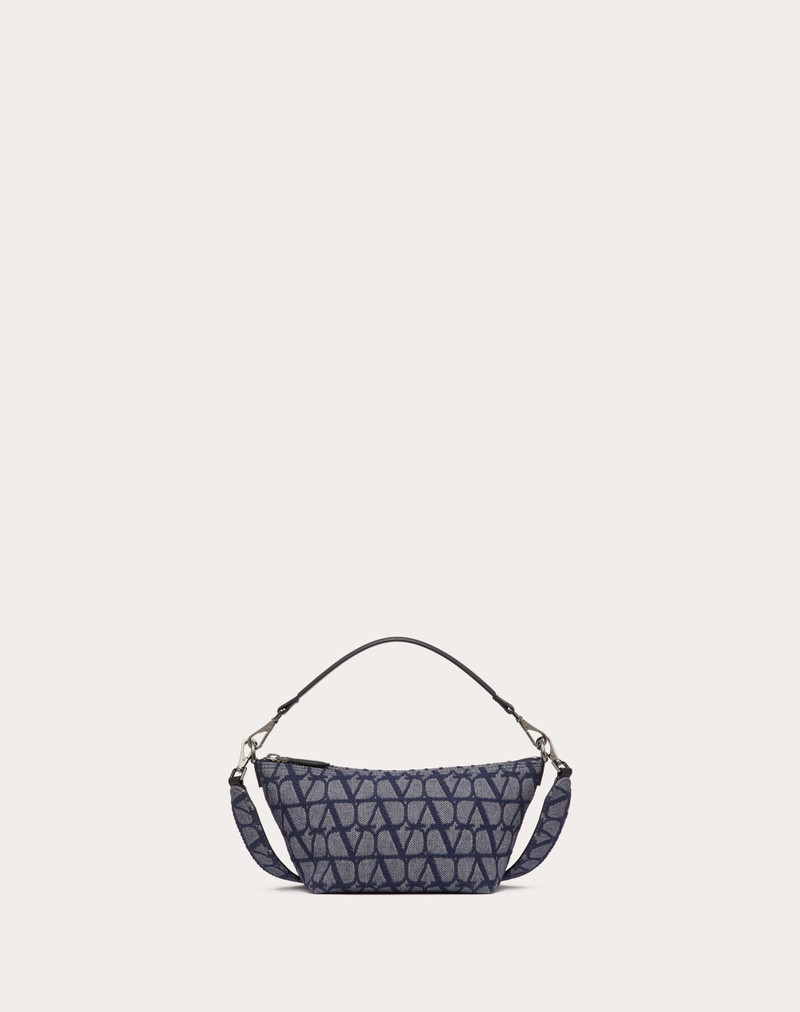 DENIM-EFFECT TOILE ICONOGRAPHE JACQUARD FABRIC CROSSBODY BAG 1