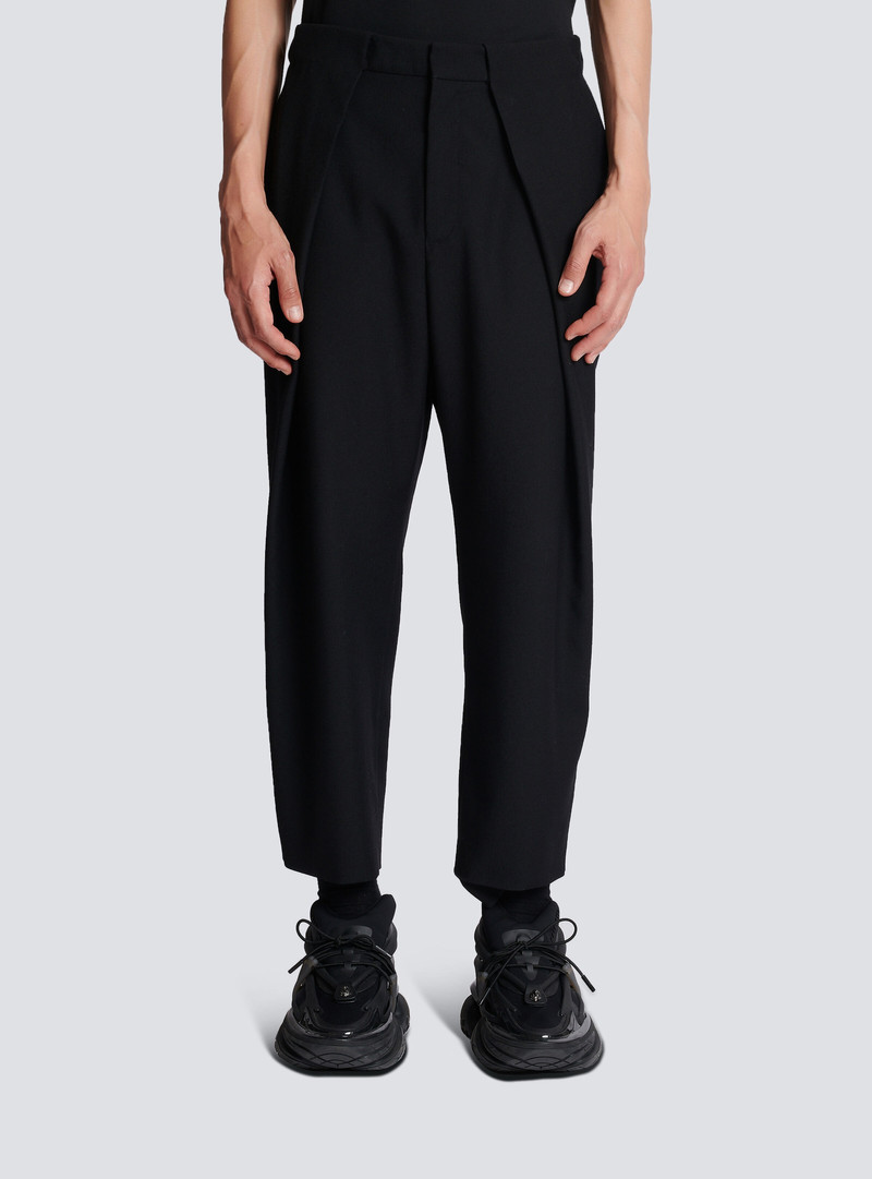 Wool trousers with pleated hem 5